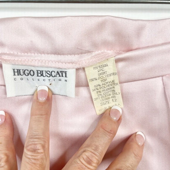 🌸 Hugo Buscati Collection 2-Piece Set -Sequin Tube Top + Satin Maxi Skirt-Sz 12 - Picture 10 of 11